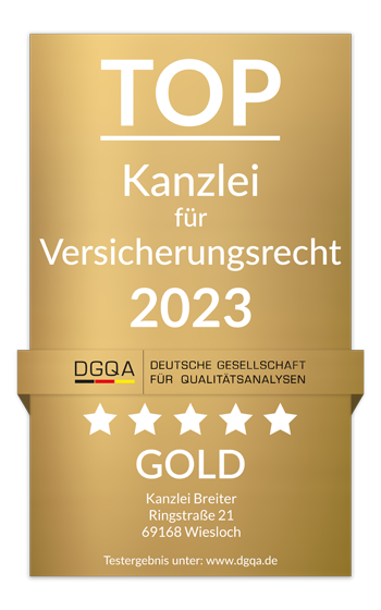 DGQA Deutsche Gesellschaft für Qualitätsanalysen mbH Qualitätssiegel Zertifizierung Gütesiegel Rechtsanwalt Kanzlei