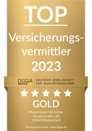 Versicherungsvermittler dgqa Deutsche Gesellschaft für Qualitätsanalysen mbH Qualitätssiegel Zertifizierung Gütesiegel